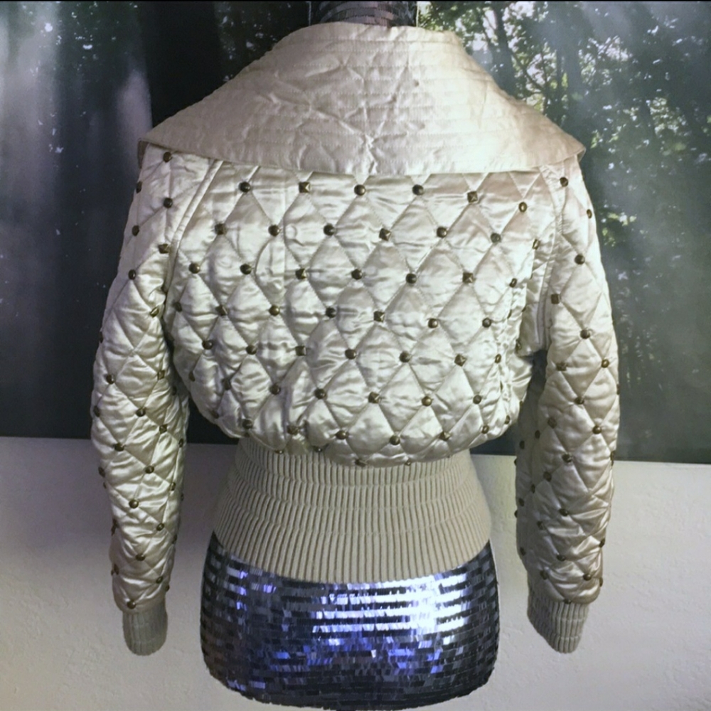 💯Catherine Malandrino Studded Bomber Jacket - Picture 10 of 16